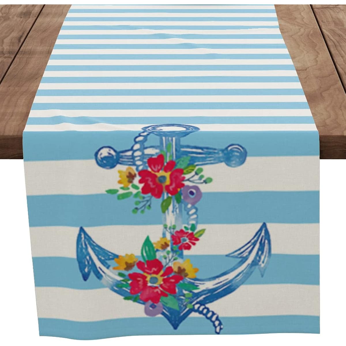 Beach Anchor Table Runner Decorative Summer Ocean Table Runner for Dining Room Kitchen Dresser Decorations Party Holiday Housewarming Gifts for Women Couples New Home 13 x 72 Inch