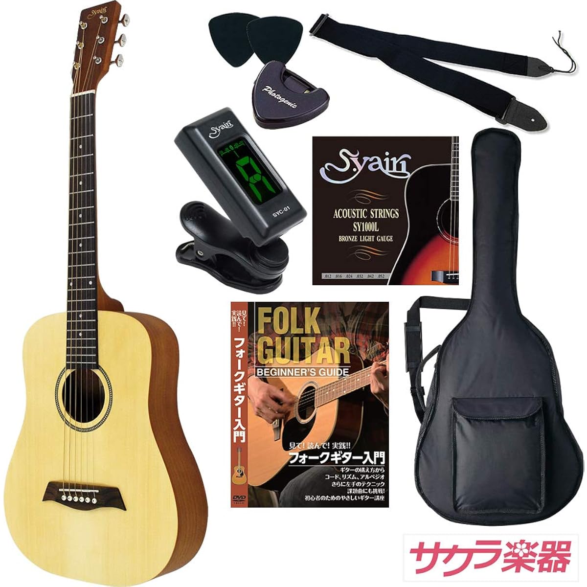 S.Yairi Acoustic Guitar Compact Acoustic Guitar YM-02/NTL Sakura Musical Instruments Original Limited Set