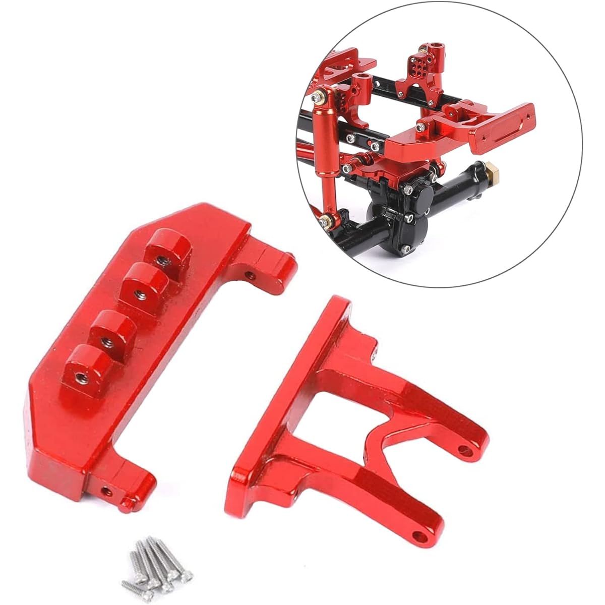 1/24 Aluminum Alloy Rear Body Mount for Axial SCX24 RC Crawler Car Upgrade (Red)