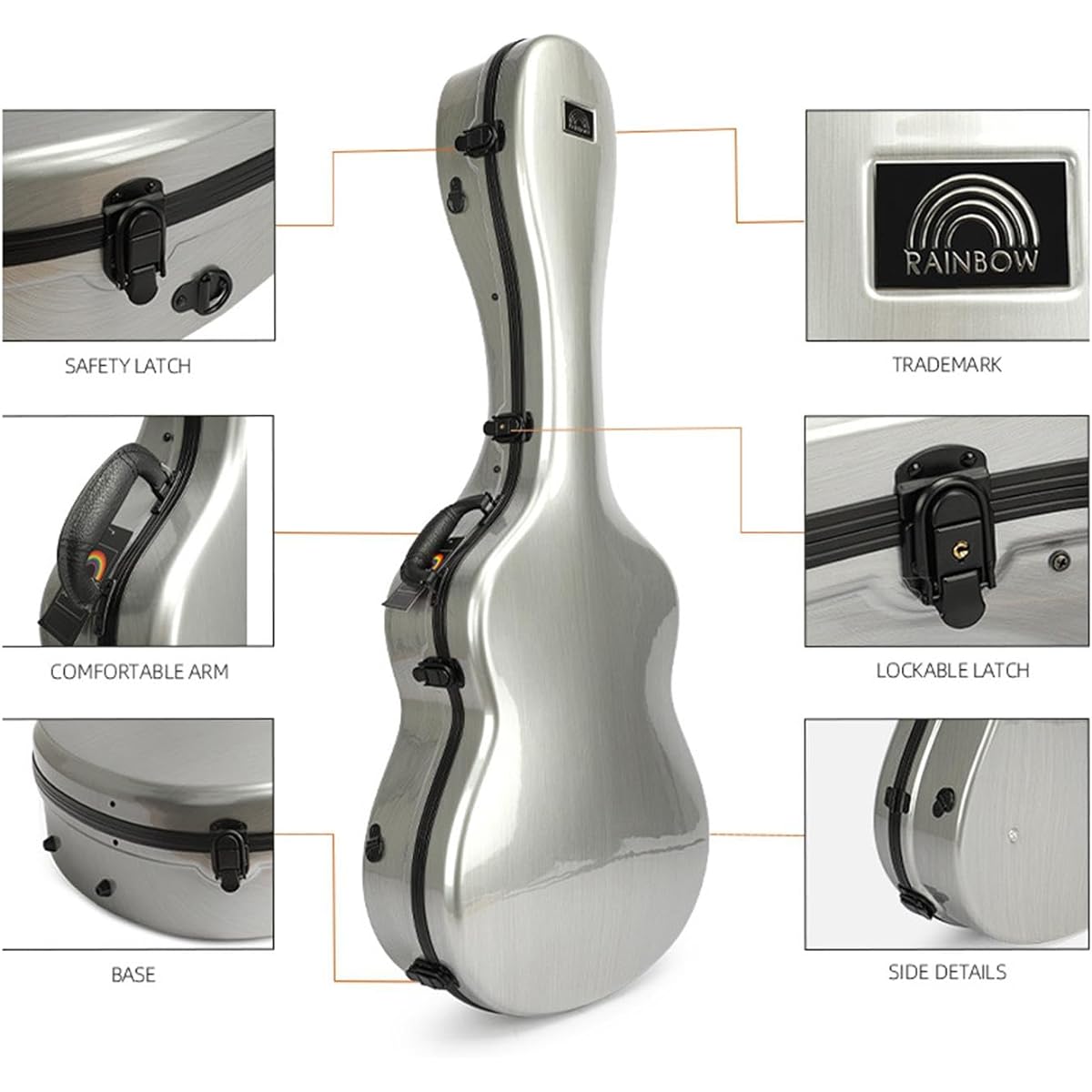 Dickly Guitar Case Acoustic Guitar Bag Portable Carrying Bag Folk Guitar Case Rehearsal Travel Musical Instrument Accessories