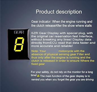 Speed Display Meter Motorcycle 1-6 Speed Gear Display Indicator Meter for Honda CBR250 VT400 CB300R NT700V Saber TRX ATV Cross Runner Interstate