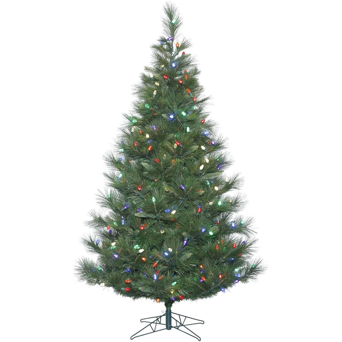 Vickerman 7.5' Norway Pine Artificial Christmas Tree with 375 Multi-Colored C7 LED Lights