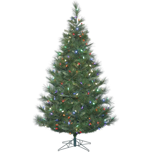 Vickerman 7.5' Norway Pine Artificial Christmas Tree with 375 Multi-Colored C7 LED Lights
