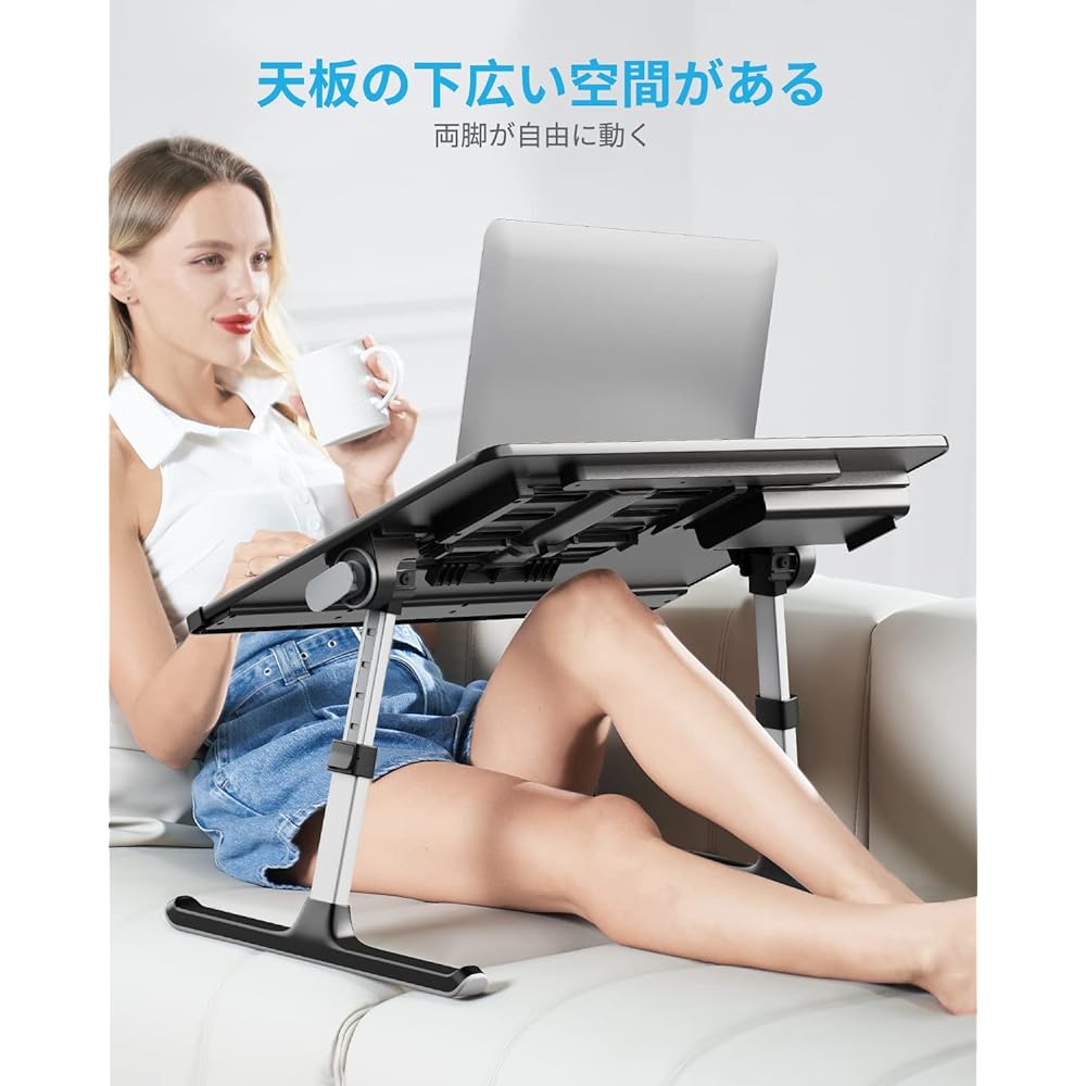 SAIJI Folding Mini Table "Enhanced Stability Version" Desk, Low Table, Bed Table, Laptop Computer, Chabudai, Large Capacity Top Board, Angle, Height Adjustment, Drawer, Includes Book Stand, Surface PVC Processing, 40kg Load, Lightweight, Studying, Meals,