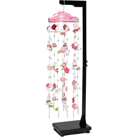 [Hanging decoration] [Hina doll] Sparkling rabbit hanging doll with black stand [Hanging doll] [Hina doll]