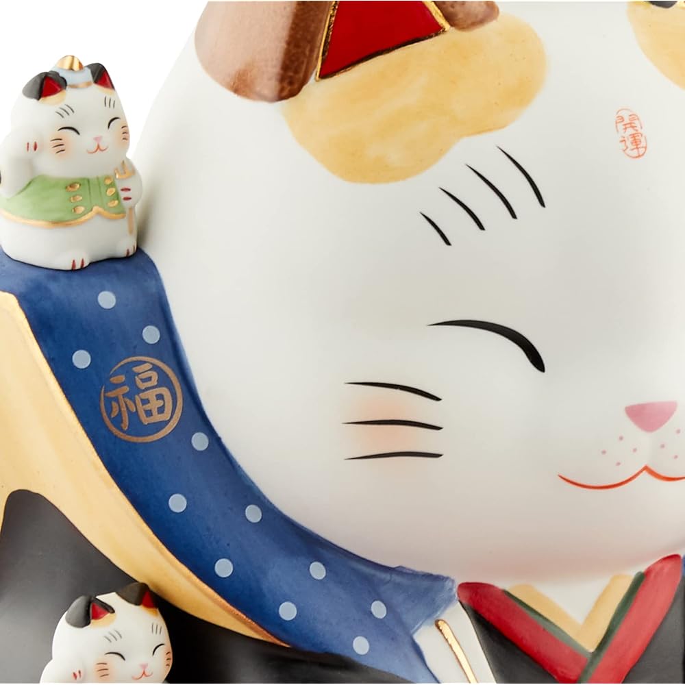 Aya Painting Seven Lucky Gods Fukusuke Lucky Cat (Large) 7539