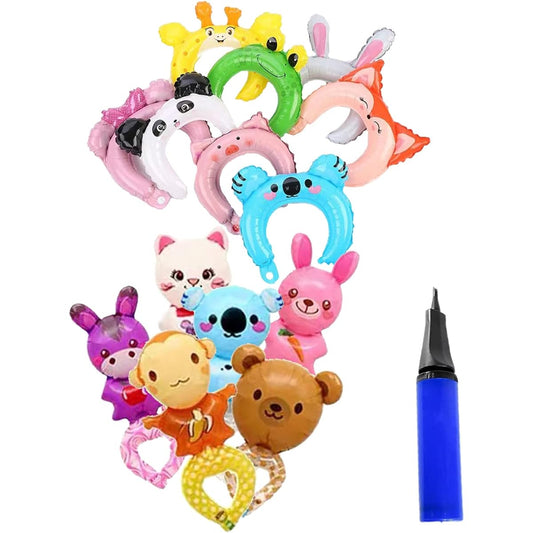 50 Pieces - Cartoon Wrist Balloon Animals,Handwear Balloons,Balloon Headbands for Kids Birthday Party,Party Decorations - Free Pump.