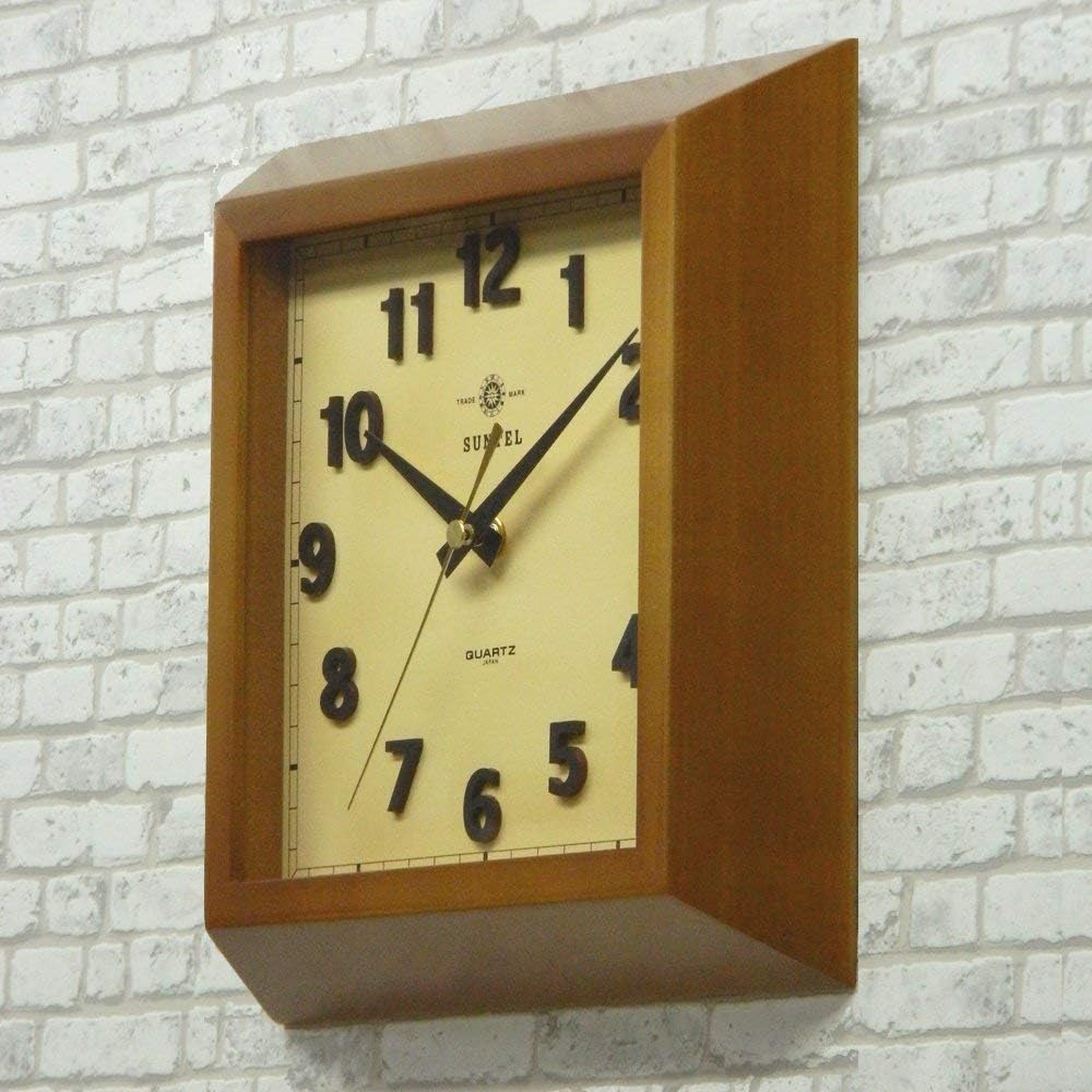 Santel Wall Clock Brown 250 x 250 x 45mm Square Radio Controlled Wall Clock Brown DQL696BR