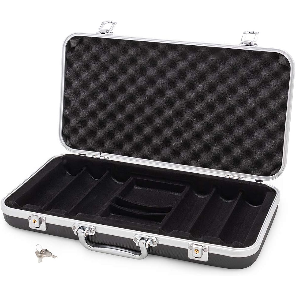 Brybelly 300 Carat Black ABS Plastic Poker Chip Case | Holds 300 Chips and 2 Decks of Cards | Lightweight and Durable Portable Carrying Case Perfect for Texas Hold 'em Parties and More
