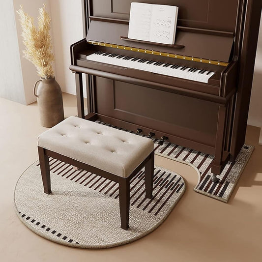 ANSNOW Piano carpet for upright pianos, soundproof carpet, non-slip pad, dedicated floor mat, shock absorbing and heat insulating/F/Bench rug 110 x 110 cm