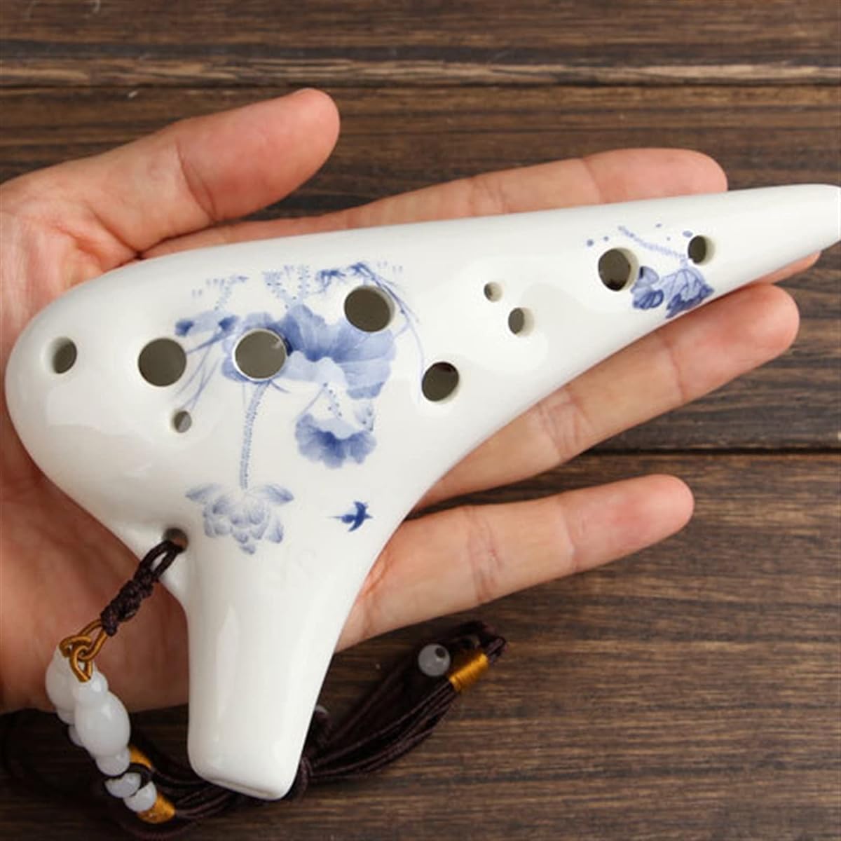12 Holes Treble F Key Blue and White Ocarina Professional Playing Ceramic Ocarina Musical Instrument Ocarina Instrument