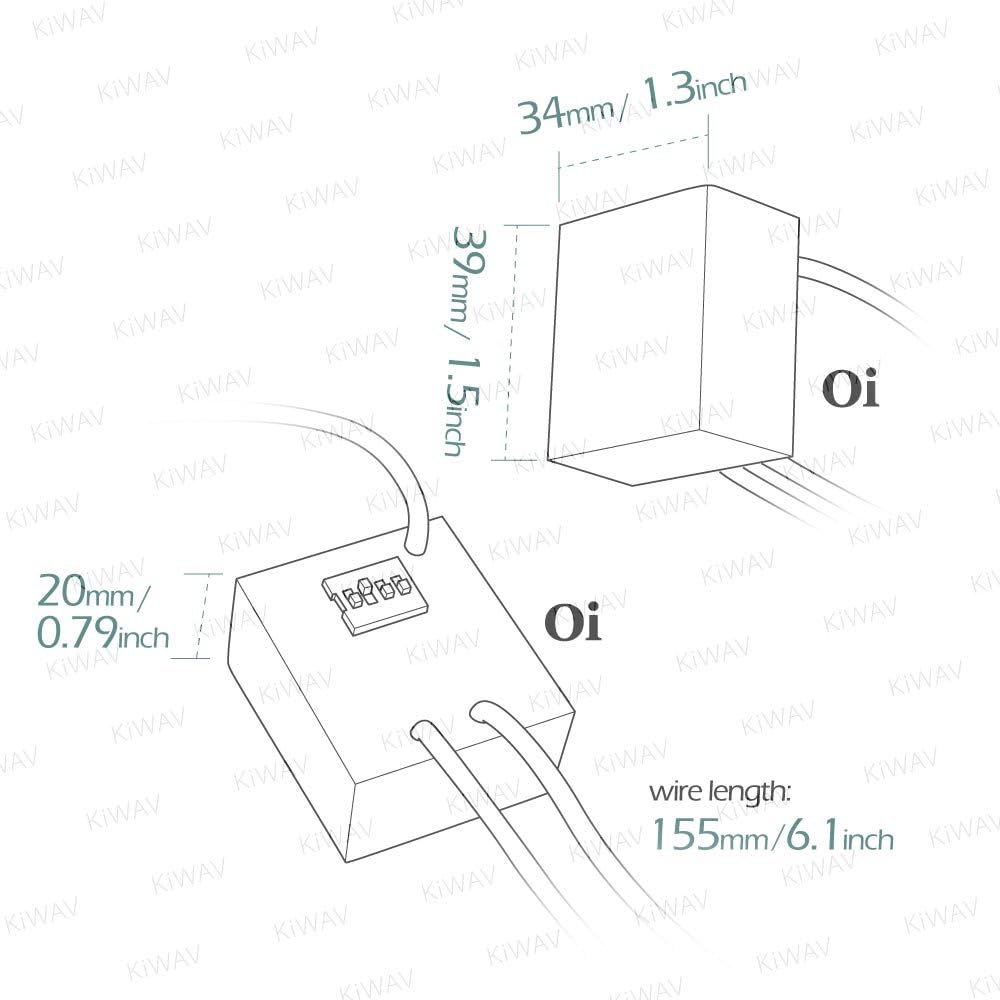 KiWAV Oi Vehicle Light Flash Control All 16 types of flash modes Applicable to LED & halogen bulbs Applicable to brake lamps, turn signals, hazard lamps