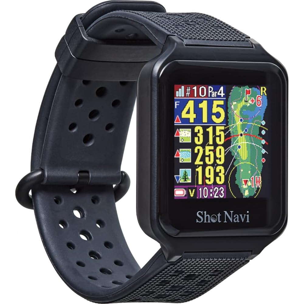 Shot Navi AIR (Shot Navi) Black Touch Panel Incredibly Light! Only 20g GPS golf navigation golf distance meter OK for competition use Height difference Compatible with overseas courses Made in Japan