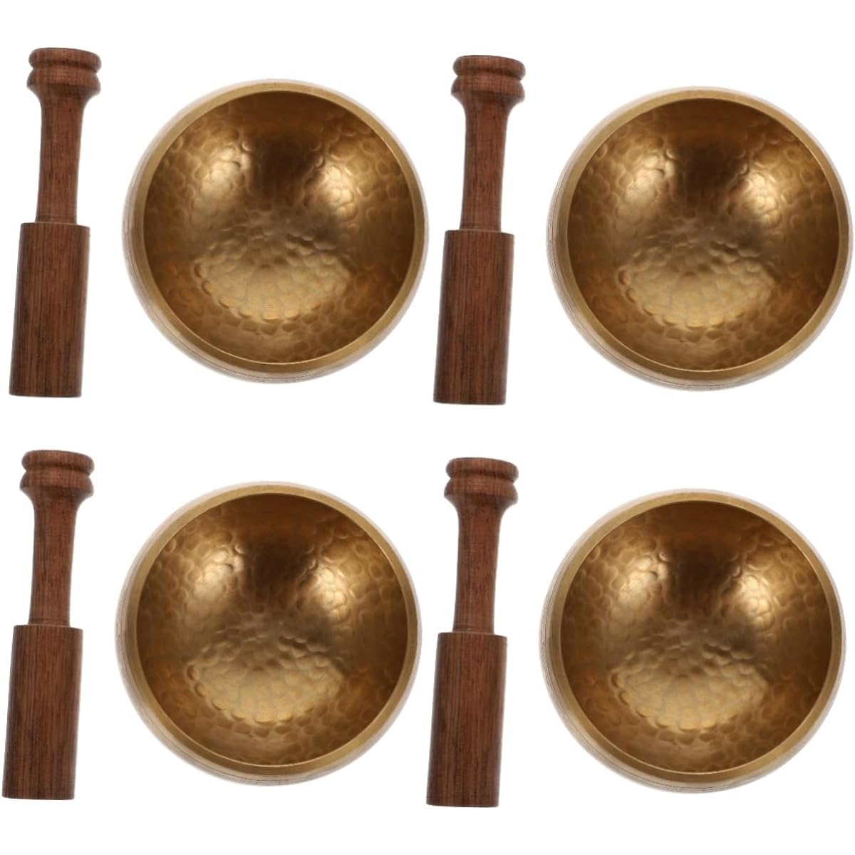 VICASKY Set of 4 Buddhist Music Bowls Tibetan Singing Bowls Yoga Sound Chakra Bowls Tibetan Mallet Meditation Bowls Tibetan Bowl Kit Healing Sound Bowls Ang