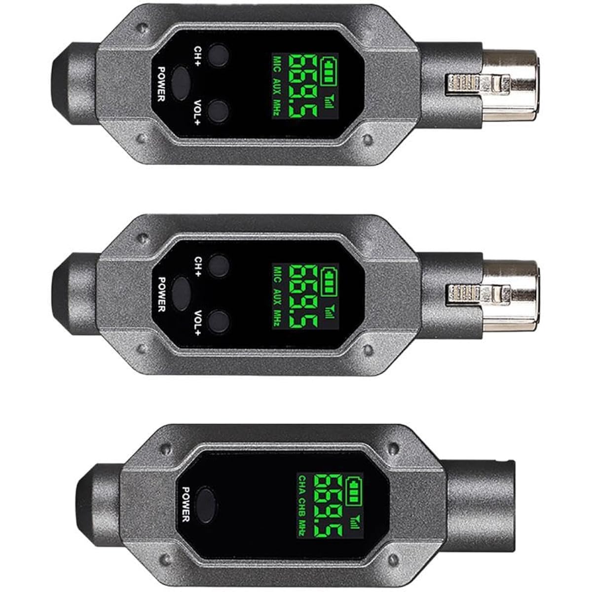 Perfk Microphone Adapter Microphone Cordless Transmitter Receiver, 3pcs