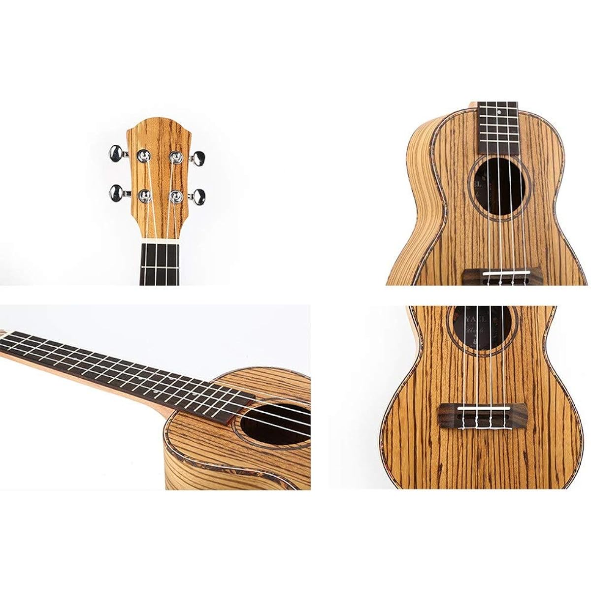 Ukulele Strip Zebrawood 23 Inch Traditional Concert Ukulele Hawaii Kids Small Guitar with Gig Bag Suitable for Music Lovers (Color: Wood, Size: 23 inches)