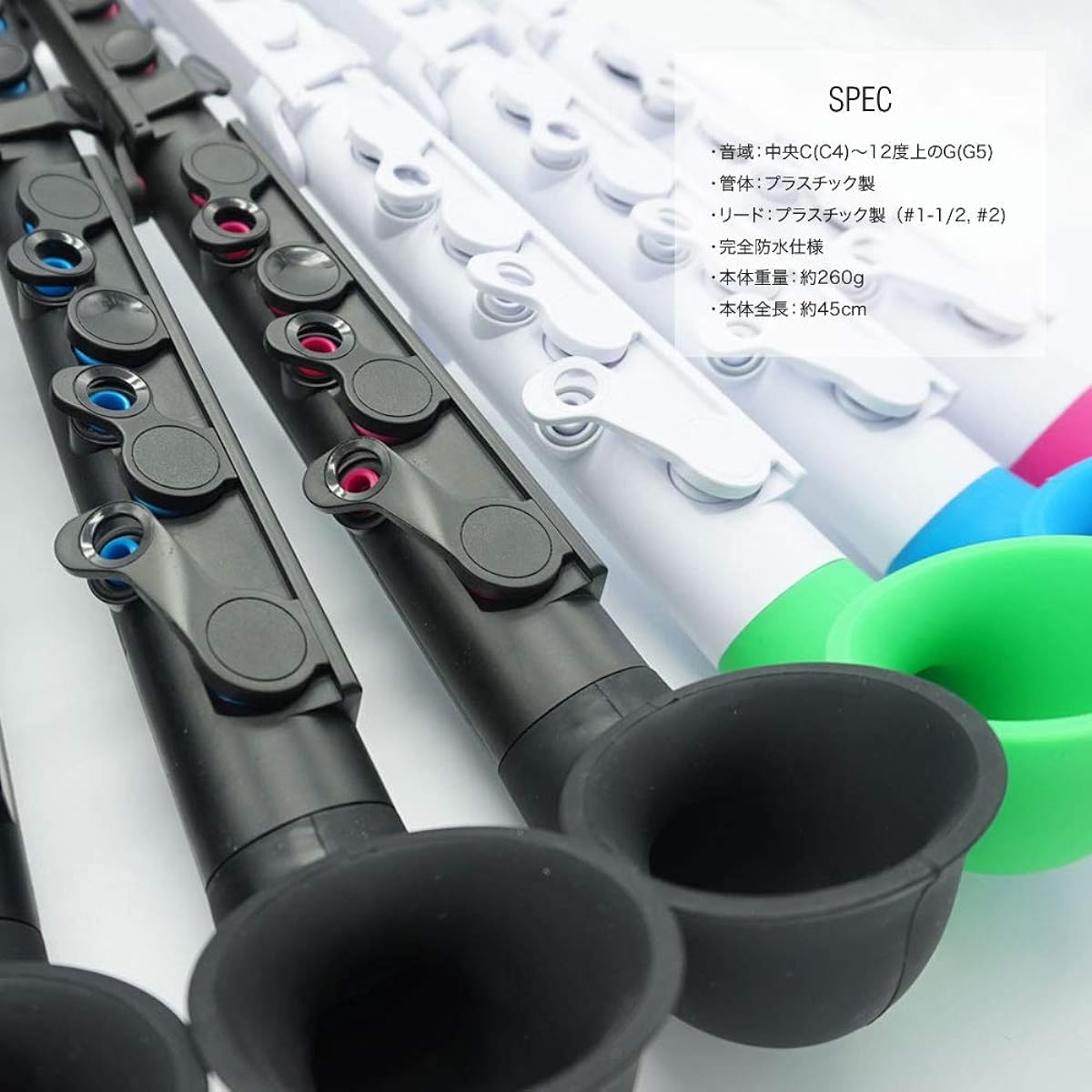 Nuvo Plastic Saxophone jSAX Black/Black Black/Black Sakura Instrument Original Straight Kit Set