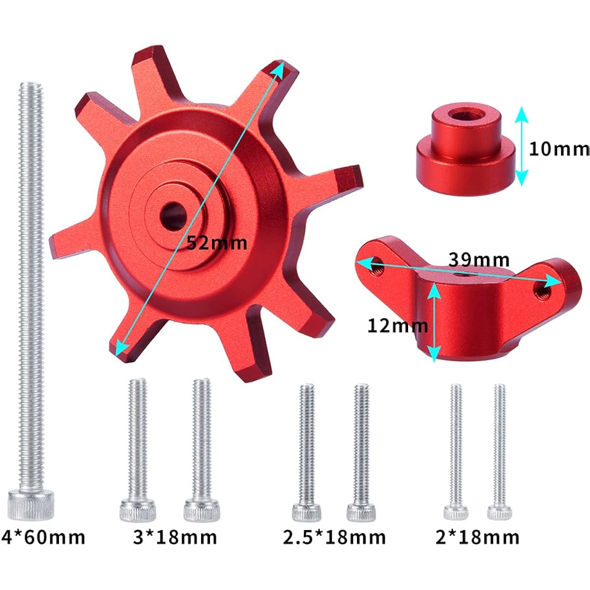 RCLIONS 1.9/2.2inch RC Beadlock Wheel Hub Tire Installation & Removal Tool Assembly for TRX4 SCX10 1/10 RC Crawler Car Upgrade Parts (Red)