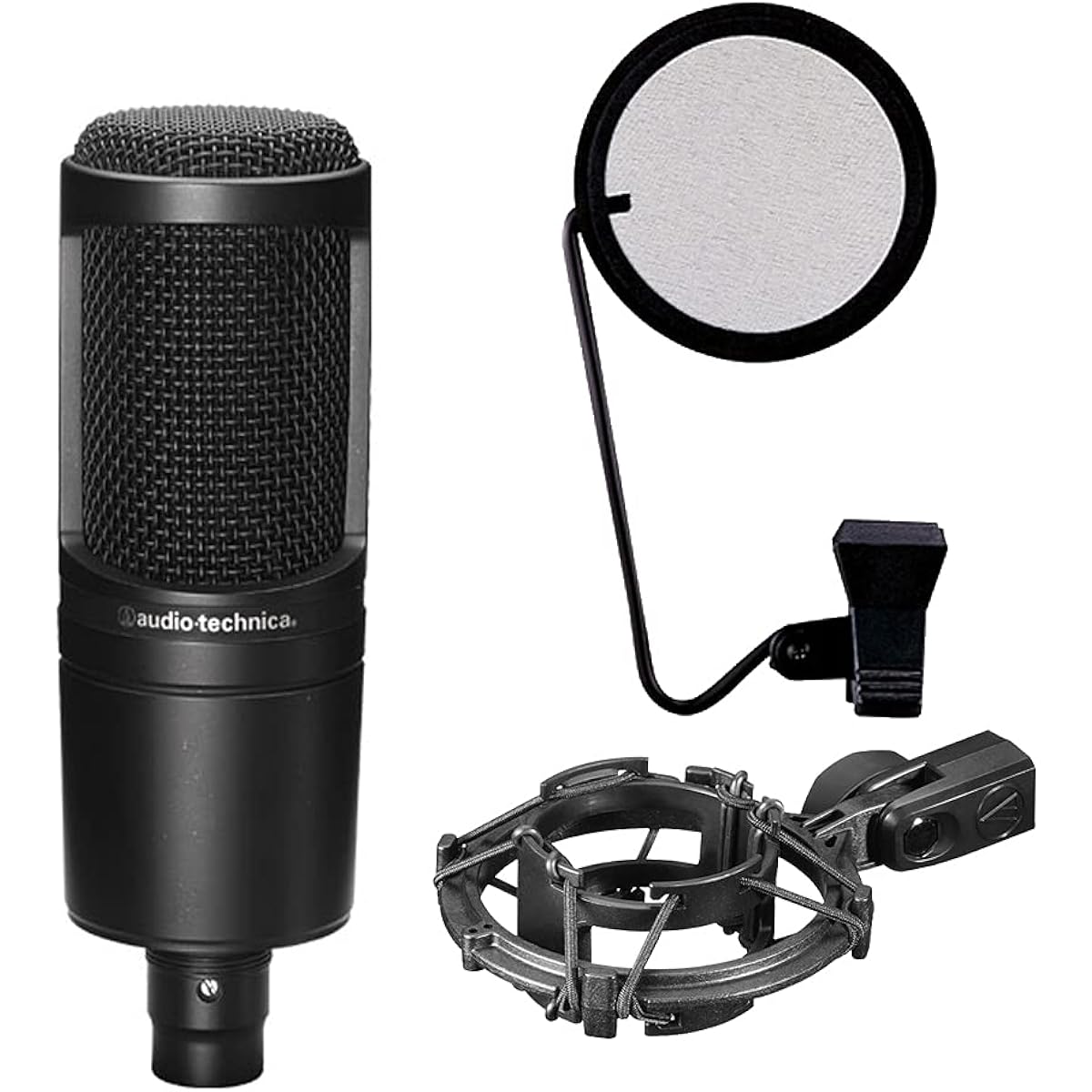 Audio-Technica condenser microphone AT2020 body + shock mount set