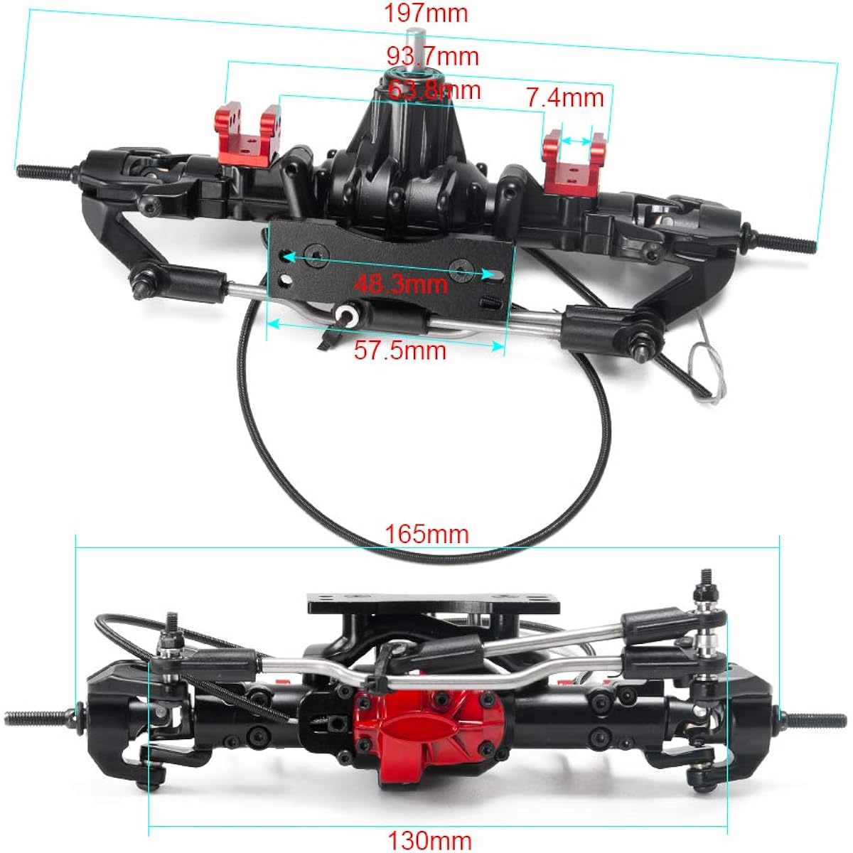 RC Car Rock Crawler 1/10 Aluminum Front and Rear Axle with Lock AXLE AND BACK AXLE FOR D90 (Front)