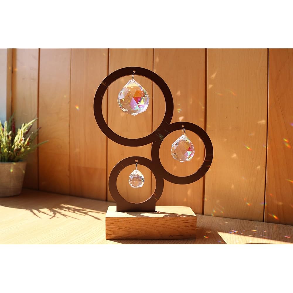 [Made by Asfour] Nornir Wooden Suncatcher Figurine with Stand Asfour Crystal