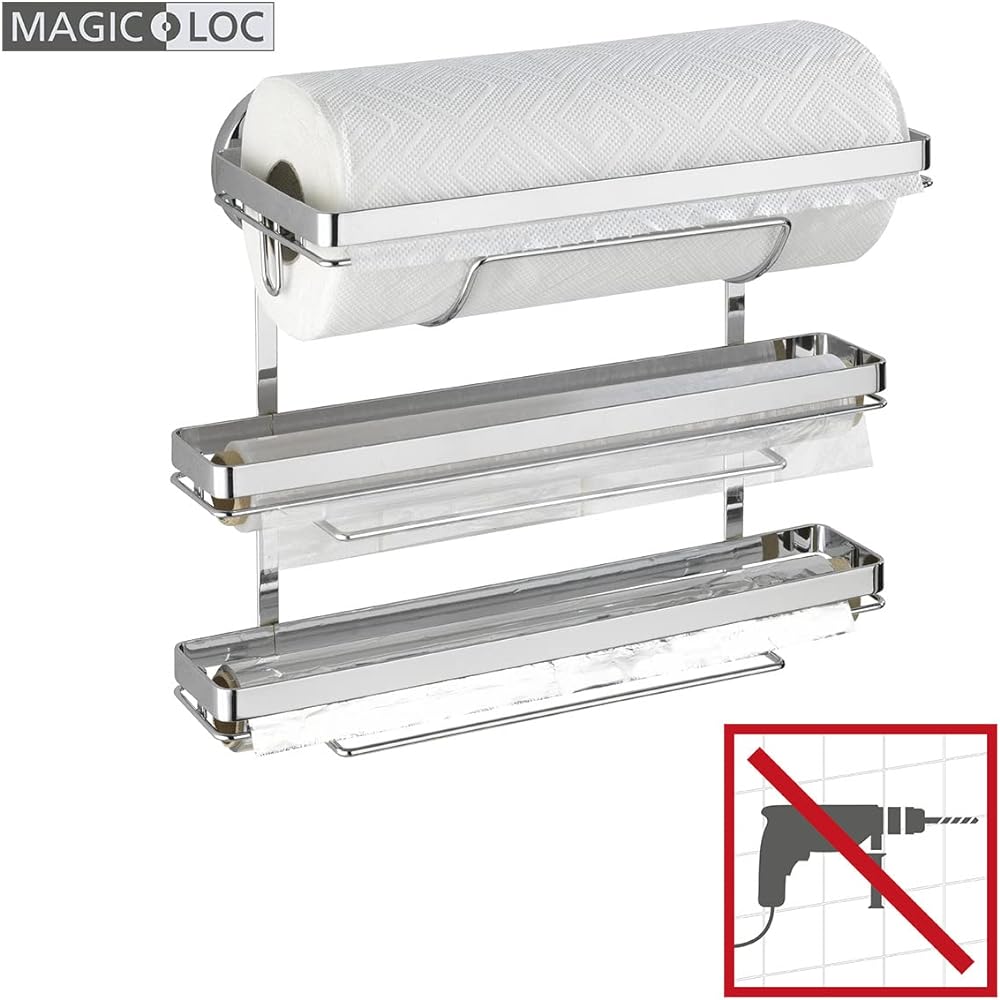 Wenko Magic Lock Kitchen Roll Holder Trio 5880100
