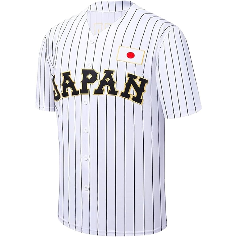 Shohei Otani Uniform 2023 WBC Replica Uniform Baseball Goods Samurai Japan Uniform Baseball Uniform (A-White Print Style, M)