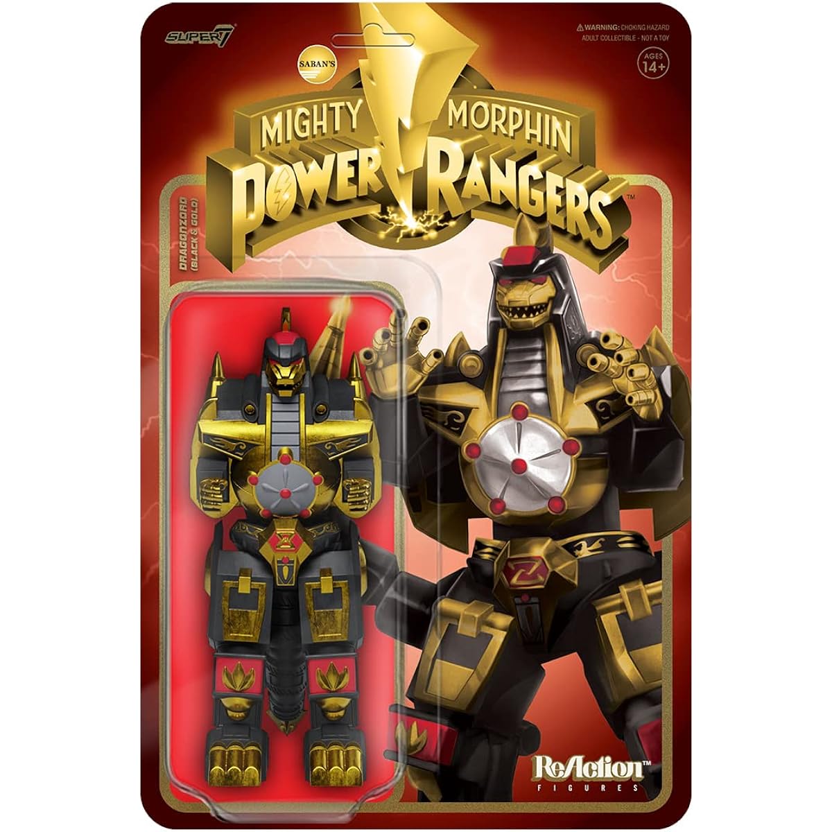 Super7 Power Morphicon Black & Gold Dragonzord Reaction Figure