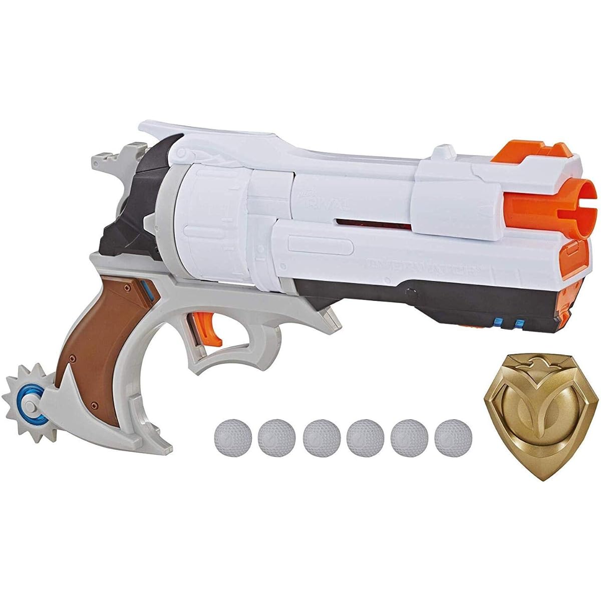 NERF Overwatch McCree Rival Blaster with Die Cast Badge & 6 Overwatch Rival Rounds