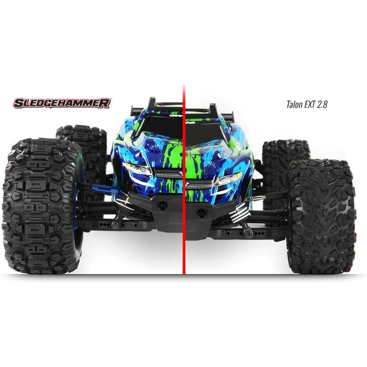 Traxxas 6792 Sledgehammer Heavy Duty 2.8" Pre-Assembled Black Wheels for Remote Control Vehicles - Pair
