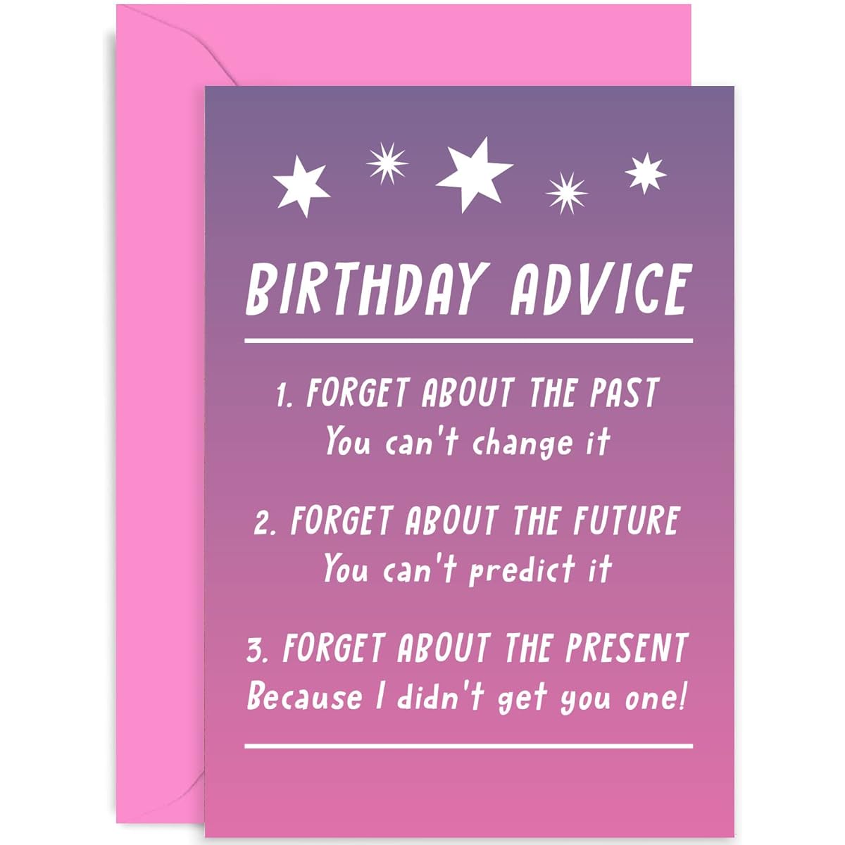 Old English Co. Funny Birthday Cards for Her Him - Hilarious Birthday Advice for Men and Women - Cute Birthday Cards for Coworkers, Friends, Family, Sisters, Moms | Blank Inside with Envelope