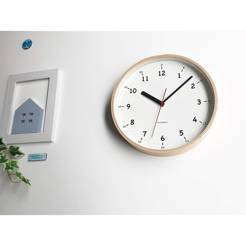 KATOMOKU plywood wall clock 10 sweep (continuous second hand) km-76N φ252mm (quartz clock)