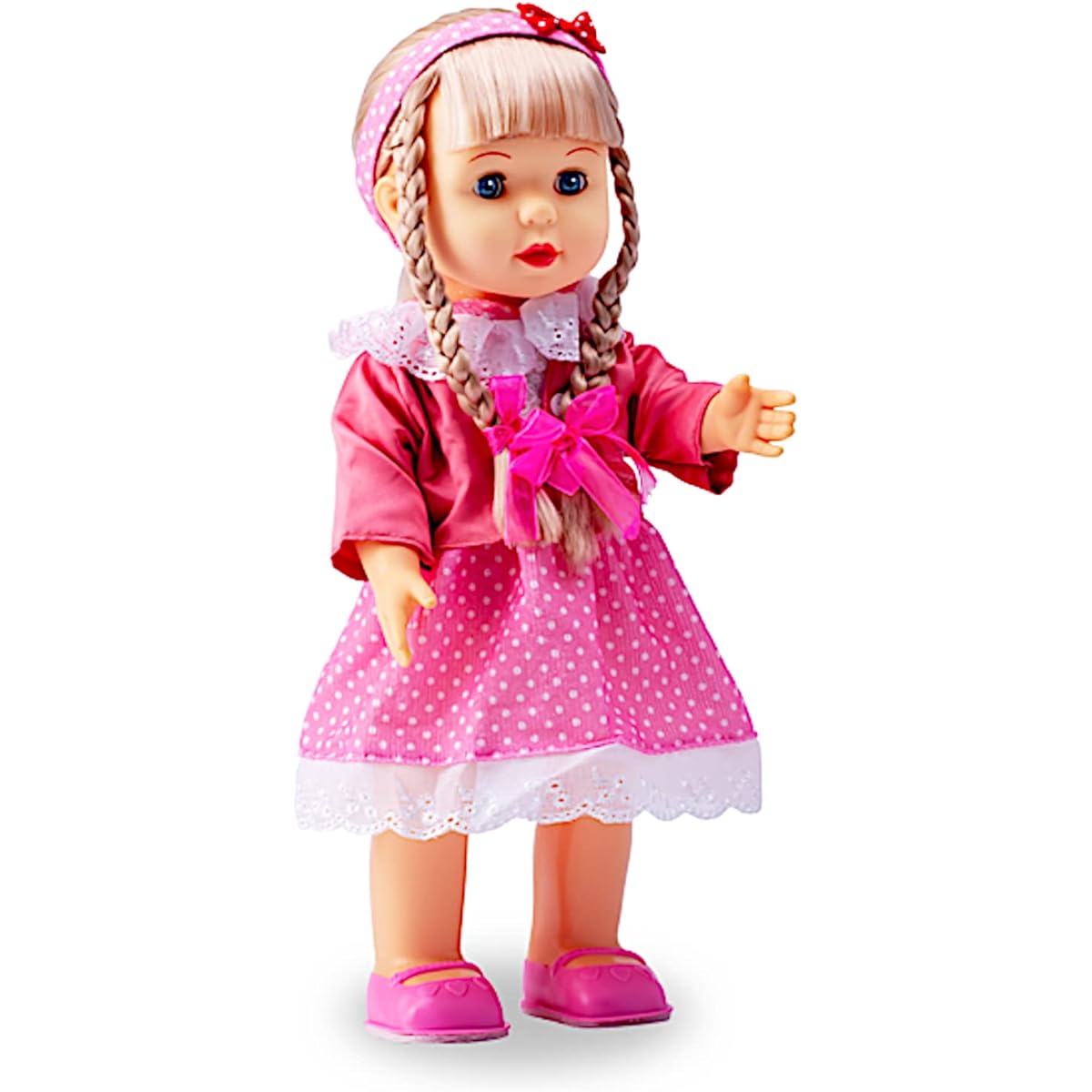 POCO DIVO Walking Doll 17" Interactive Vinyl Toy Baby Sonic Control Cuddly Girl Singing Blonde Princess Blinking Eyes
