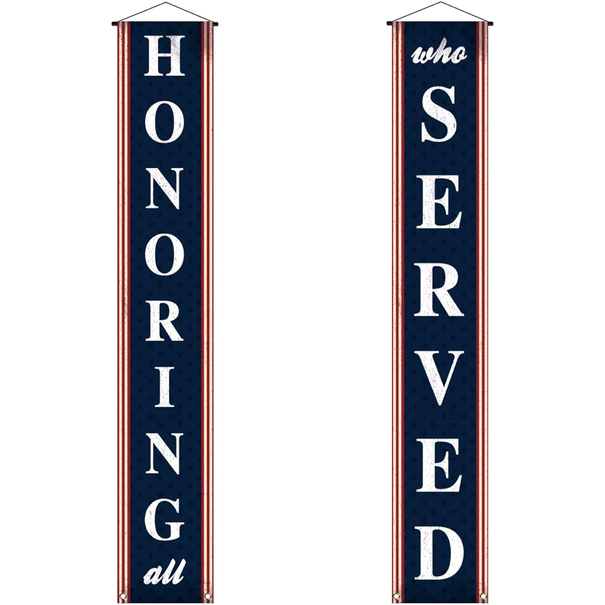 Rainlemon Honoring All Who Served Porch Banner USA Veterans Day Front Door Sign Decor