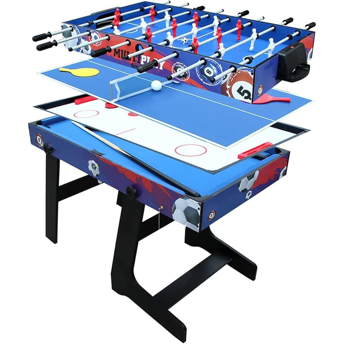 vocheer Multi Combo Game Table 4 in 1 Game Table Hockey Table Soccer Table with Soccer Pool Table Home Table Tennis Table