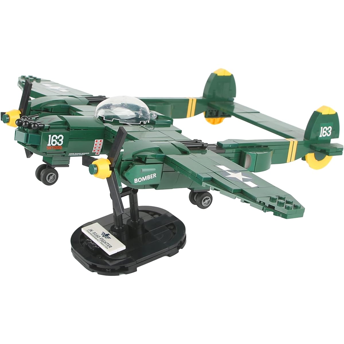 Gonli USA P38 Lightning Fighter Jet Building Blocks Classic WWII Airplane Building Toys Gifts for Boys Kids and Adults WW2 Toys (502 Pieces)