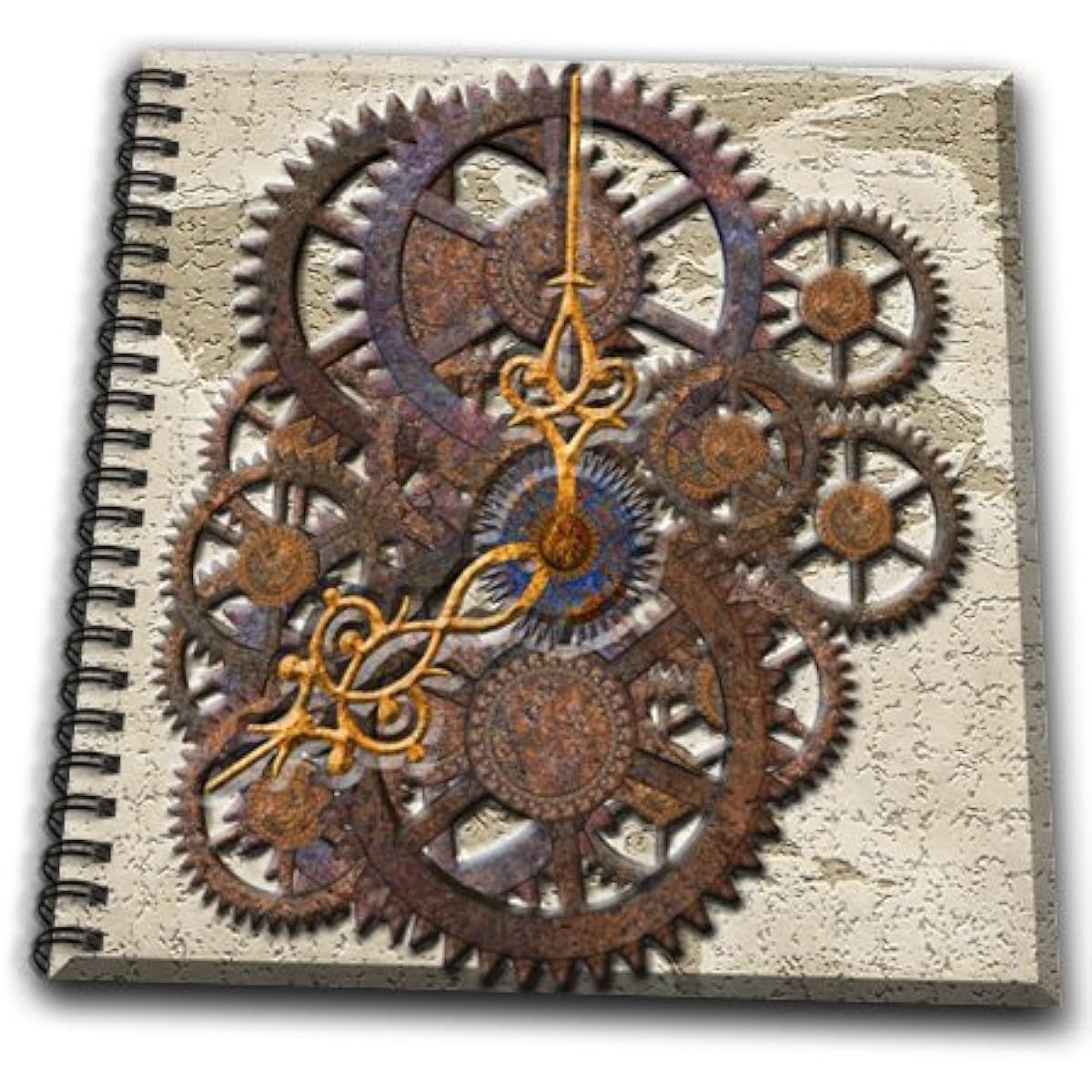 (12x12 memory book) - Spiritual Awakenings Patterns - Steam Punk cog wheels in Bronze - Drawing Book