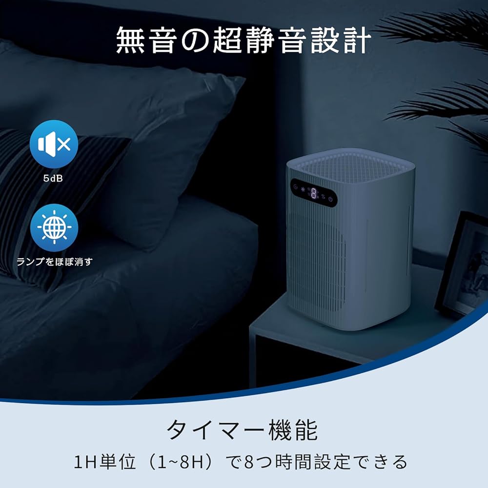 AZMKOO Air Purifier, 30 Tatami Mat Compatible, UV Light, Double Filter, Pollen Protection & Powerful Purification, Air Purifier, Powerful, Silent, Air Purifier, High Performance, New Home Appliances,