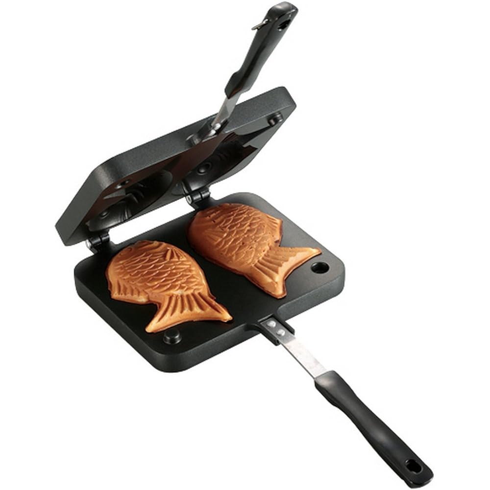 CAPTAIN STAG Hot Sand Maker Hot Sand Toaster Taiyaki Cast Aluminum Fluorine Resin Processed Open Fire UG-3008/UG-3089