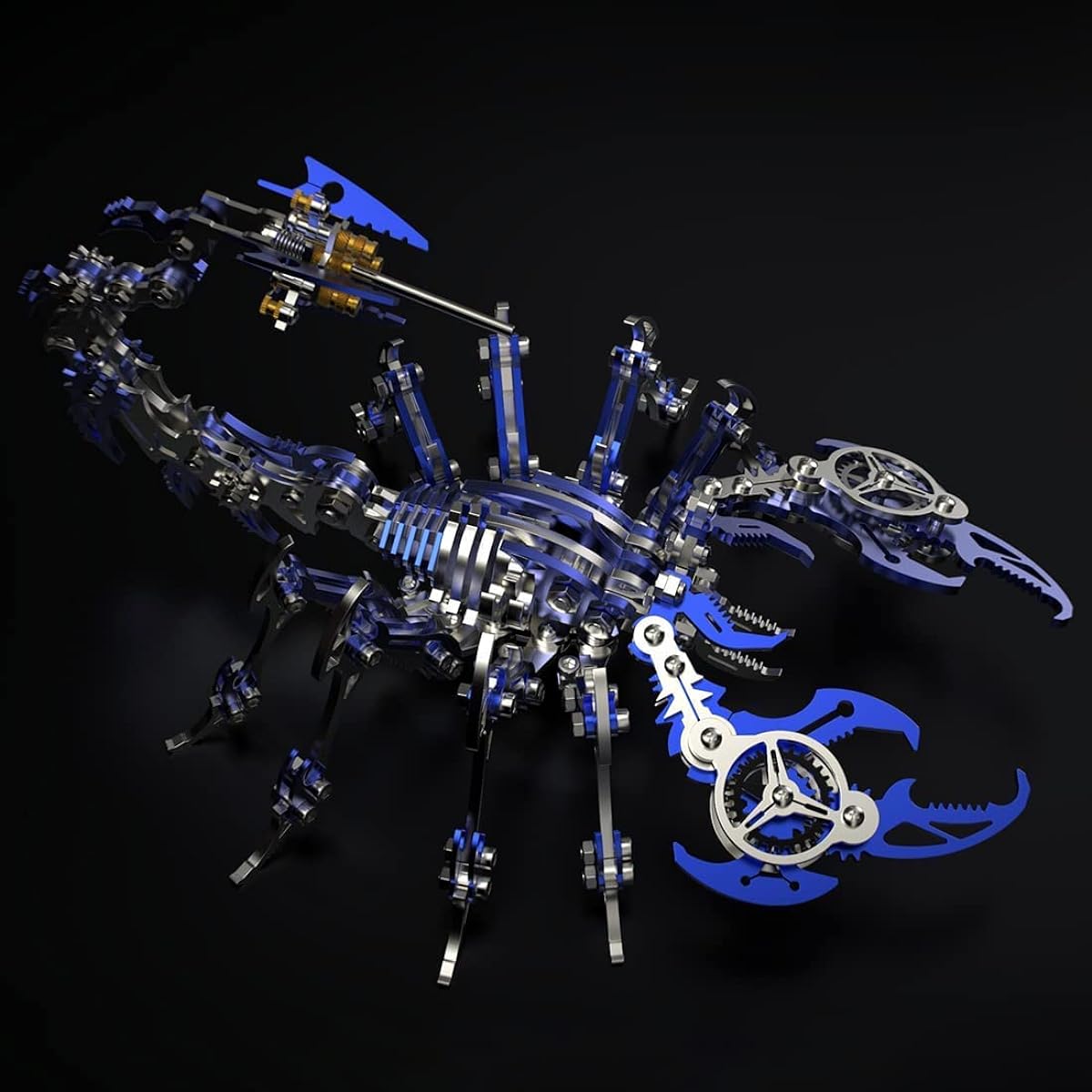 JOMIOD 3D Metal Puzzle Scorpion King 450 Pieces Mechanical DIY Model Kit with Tools 3D Puzzle for Adults Brain Teaser Puzzle Toy (Blue)
