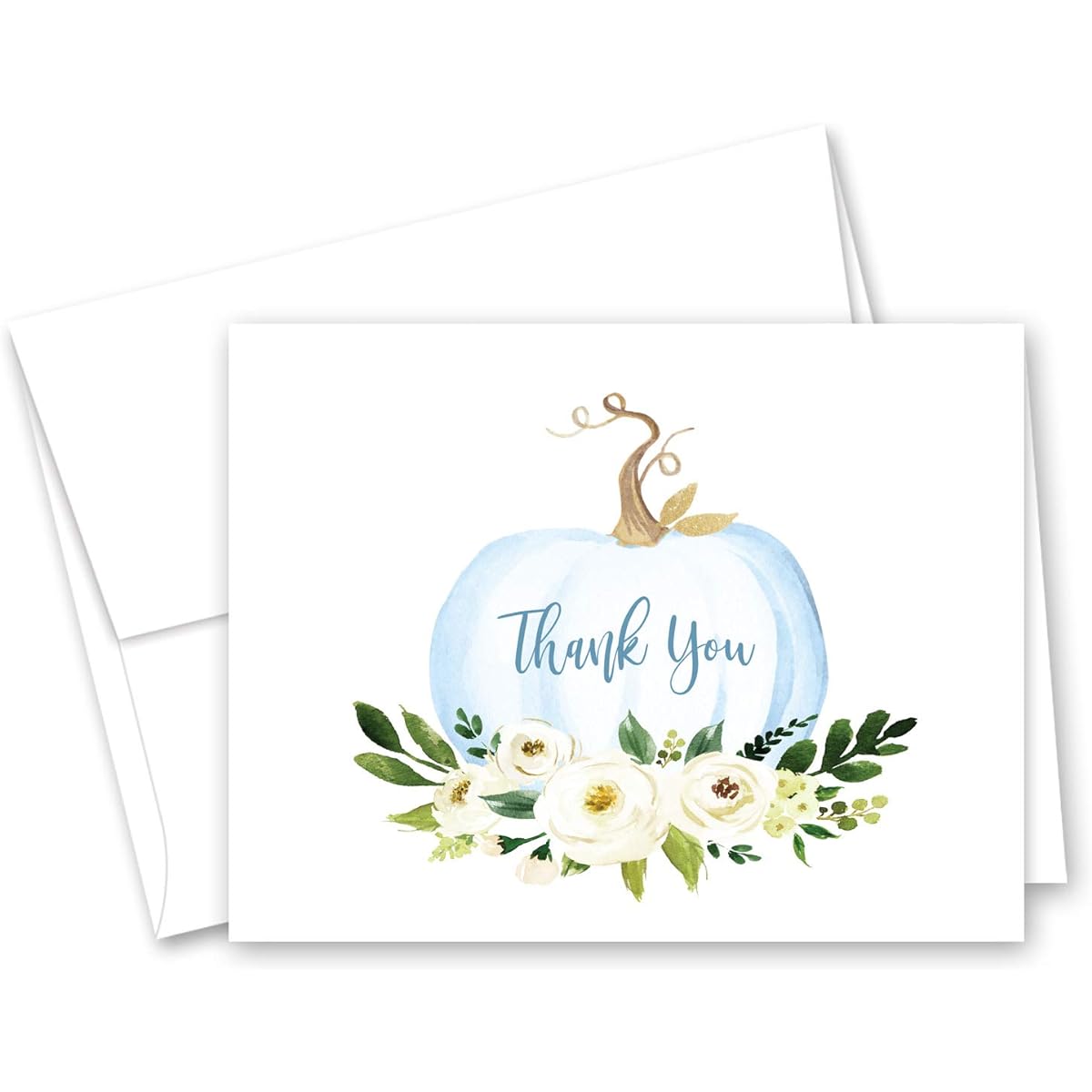 InvitationHouse Blue Pumpkin Thank You Cards and Envelopes (50 Count)