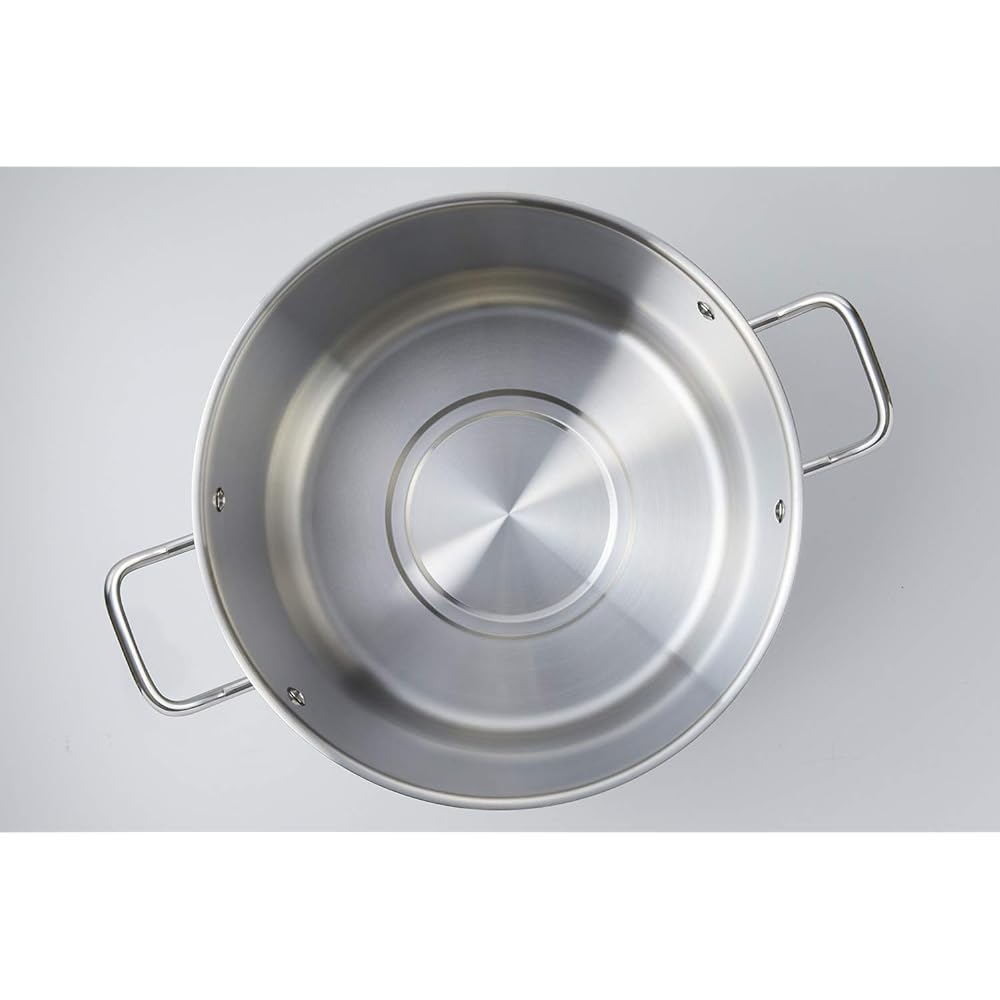 Bestco ND-6348 Satin Pot, 28cm, Echoes, Light, Visible, Stainless Steel, with Glass Lid, IH Compatible