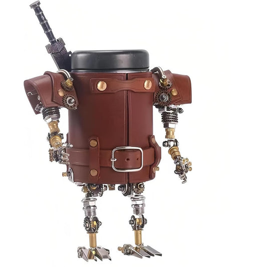 3D Metal Puzzle for Adults, Steampunk Style Pen Holder Metal Model Set, 3D Metal Puzzle Mechanical Pen Holder Building Blocks, DIY Mechanical Model Set, High-end Gifts for Men