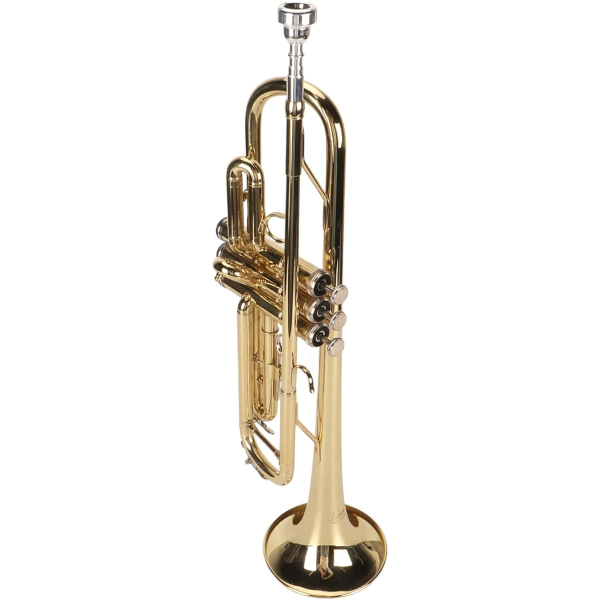 Trumpet Wind Instrument, Nickel-plated Process, Comfortable Keys, Smooth Movement, Low Bb Trumpet for Beginners for Daily Performance (Gold)