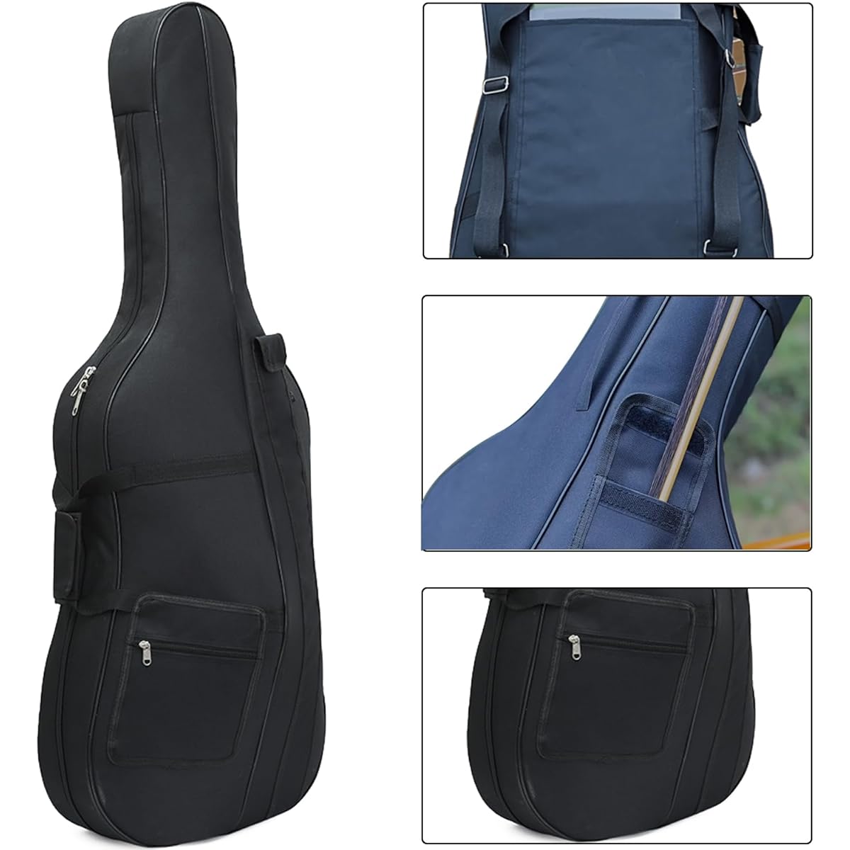 Cello Case Soft Padded for Cello Cello Gig Bag Travel Bag with Multiple Pockets Cello Gig Bag with Thick Padded Shoulder Strap & Handle (1/2)