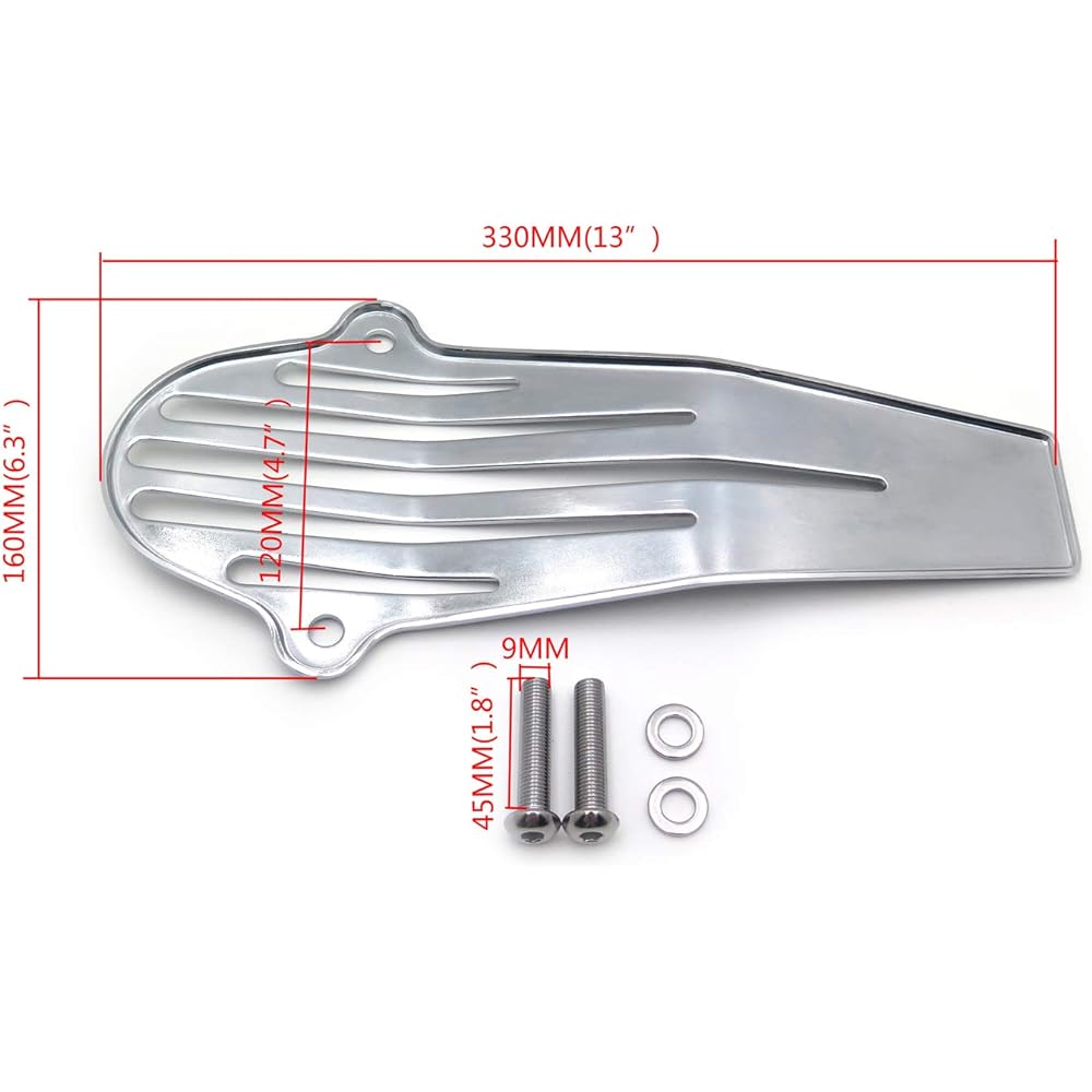 HTTMT MT266- Chrome Iron Plate Drive Shaft Cover Compatible with V-Star 650 1100 Classic Custom 120mm