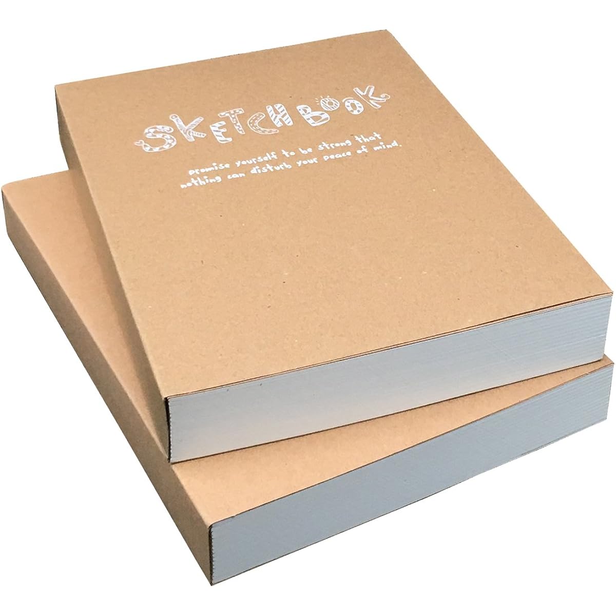 Kraft Cover Drawing Notebook & Sketchbook - Set of 2 Blank Sketchbooks - 125g Thick Paper 200x280mm Paper Perfect for Drawing & Sketching - 128 Sheets/256 Pages - 180 Degree Opening 2 Books