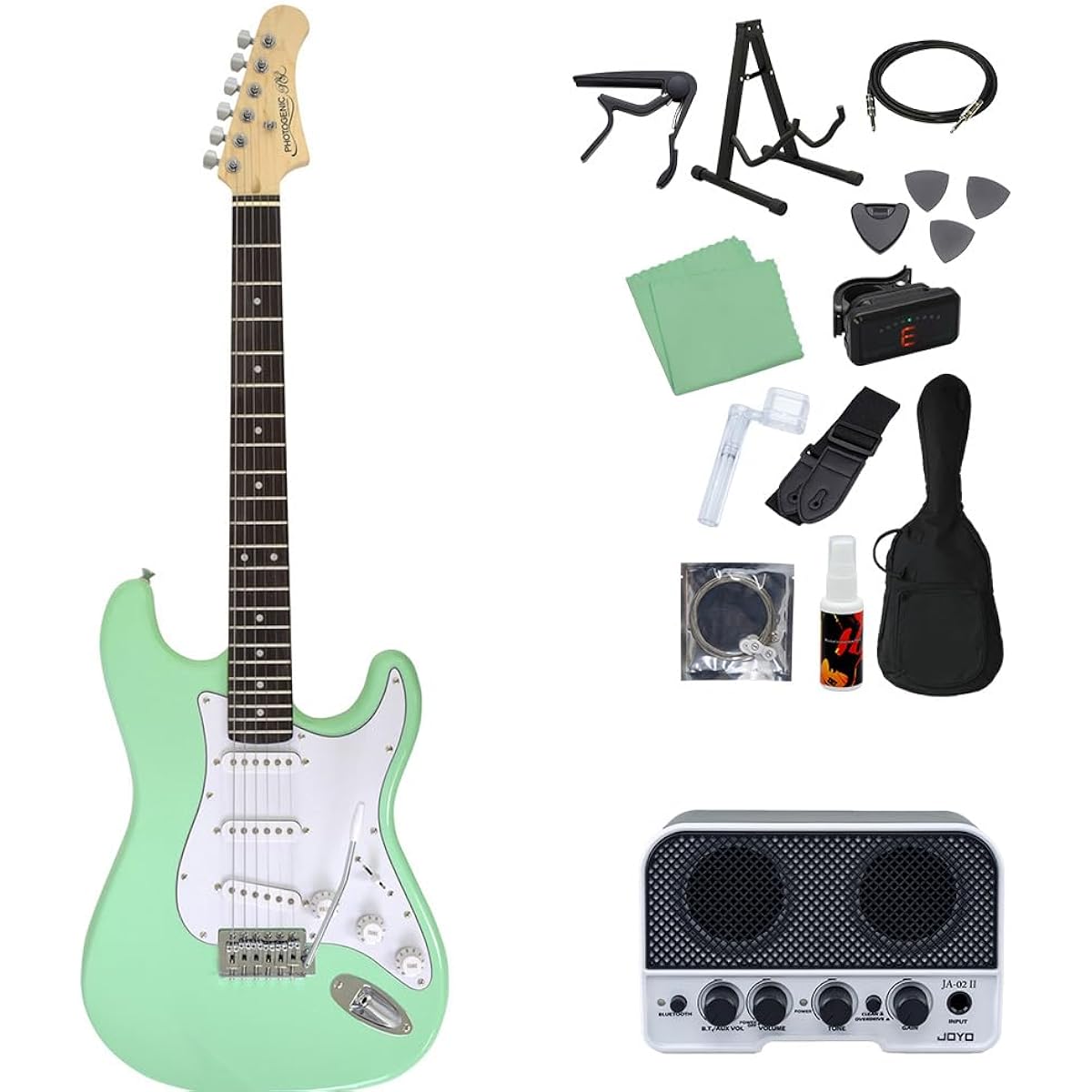 Photogenic ST-180 SFG Electric Guitar Beginner 14-piece Set [Includes Bluetooth Mini Amplifier] Stratocaster Type Photogenic
