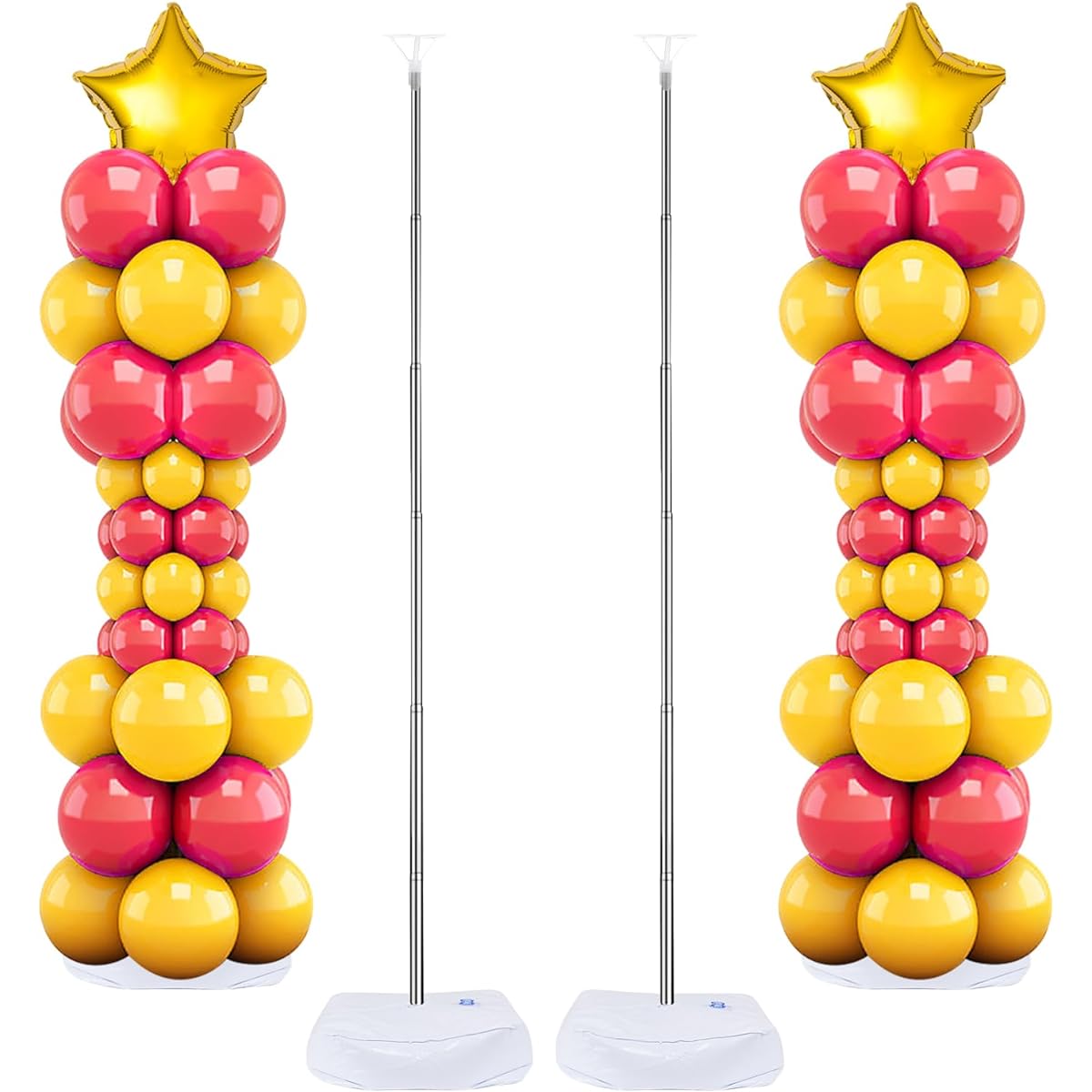 Balloon Column Stand Set of 2 6.6ft Adjustable Balloon Stand Kit with Base Extendable for Baby Shower Wedding Birthday Graduation Party Decorations