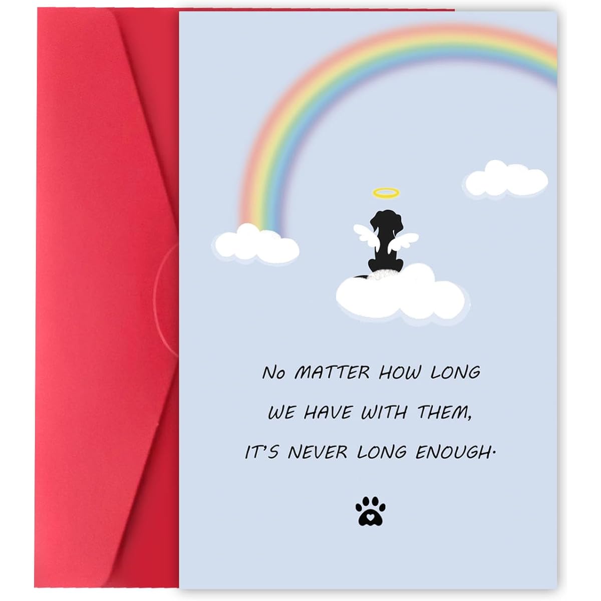 Wonderful Sympathy Cards, Sympathy Cards for Loss of Pet Dog, Rainbow Bridge Dog Sympathy Cards for Dog Owner Lover, Dog Bereavement Greeting Cards for Family, Friends, Husband, Wife, Dog